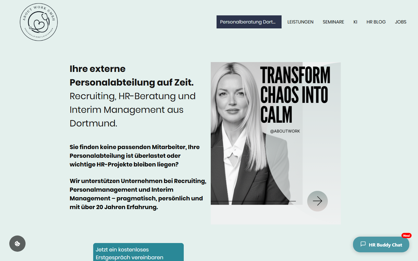 About Work Website Screenshot
