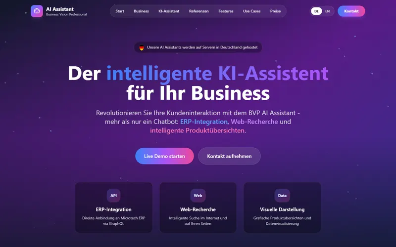 BVP AI Assistant Website Screenshot